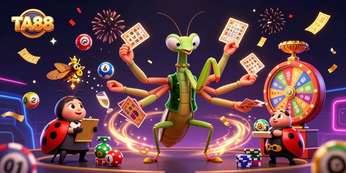 Experience TA88's vibrant casino world with animated characters and dynamic gambling elements.