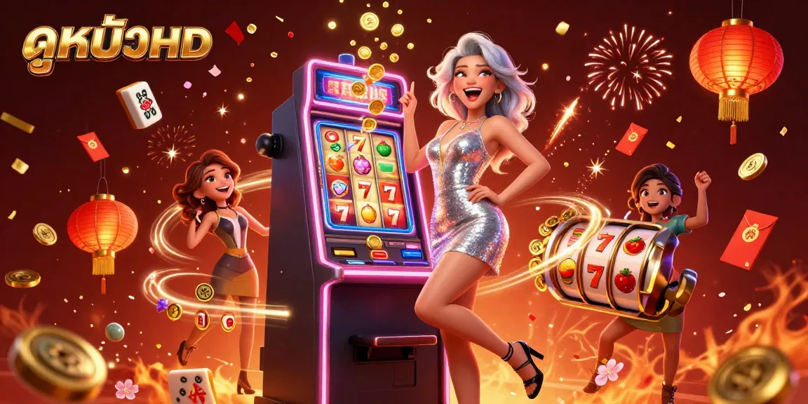 Experience the thrill of ดูหนังHD with vibrant 3D slot machines and festive casino elements.
