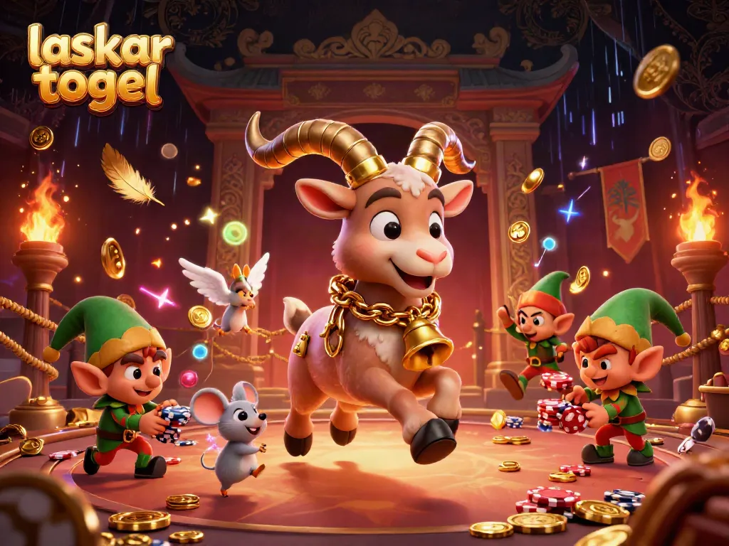 Engage in the thrilling experience of laskar togel with festive and energetic casino characters.
