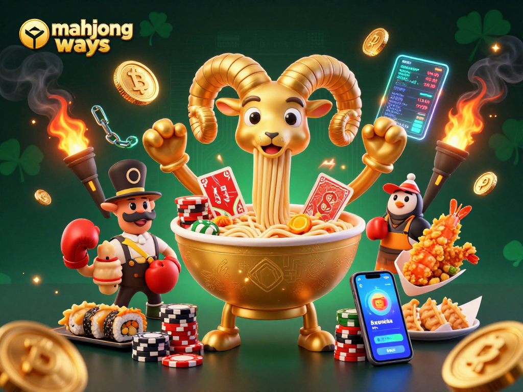 Engage with exciting mahjong ways gameplay surrounded by vibrant, animated characters and crypto elements.
