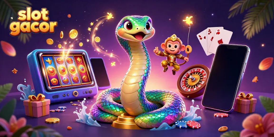 Experience the excitement of slot gacor with a playful monkey king and a shimmering serpent.