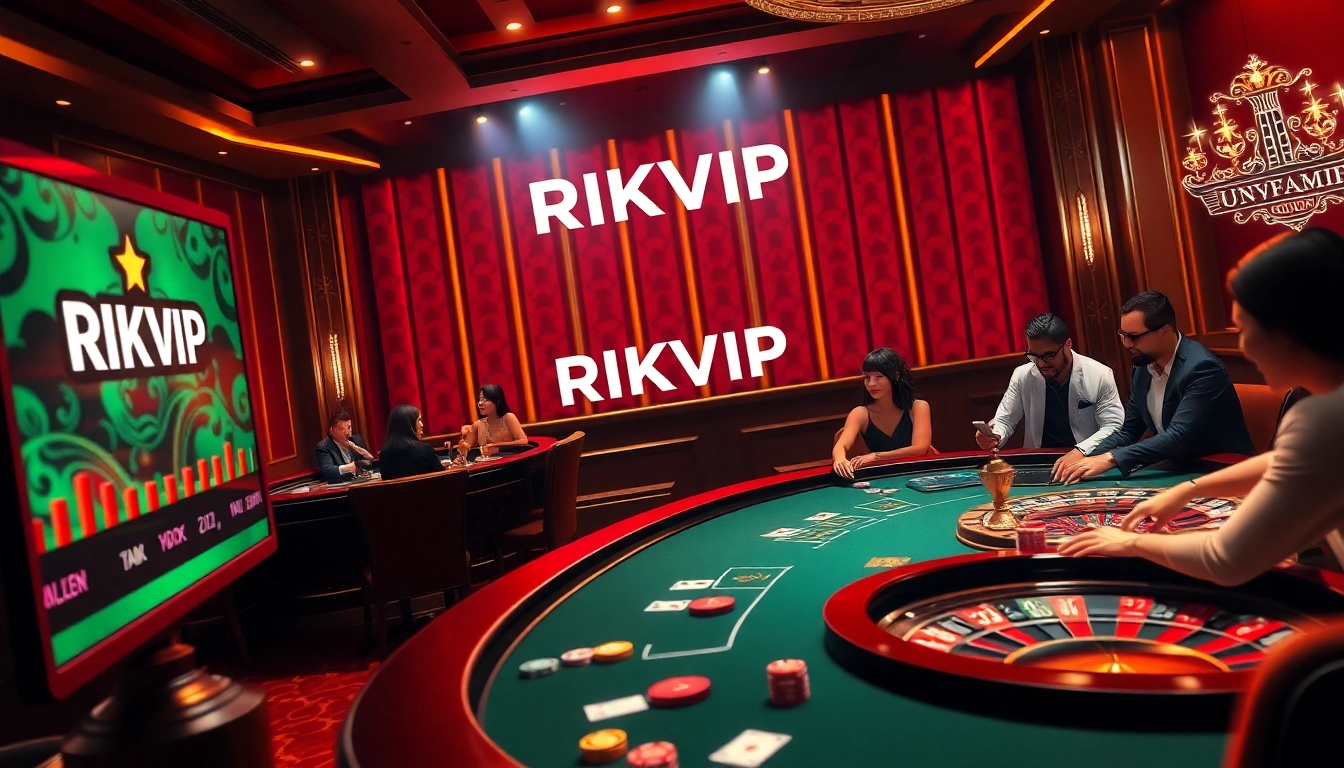 Experience thrilling gameplay at RIKVIP with vibrant poker chips and an elegant casino ambiance.