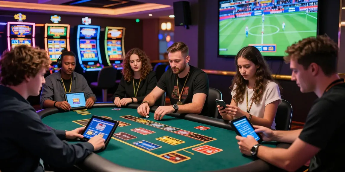Credit card casinos at https://eccleshallparishcouncil.co.uk featuring diverse UK players enjoying live dealer games in a vibrant setting.