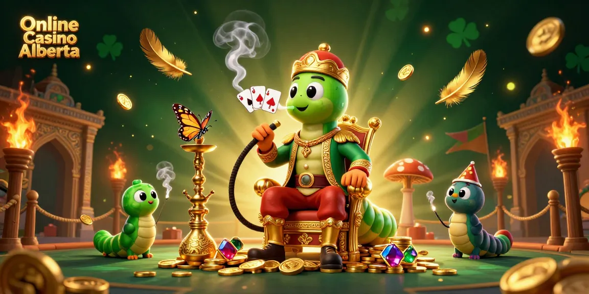 Experience thrilling gameplay at Online Casino Alberta with a vivid 3D illustration of casino elements.