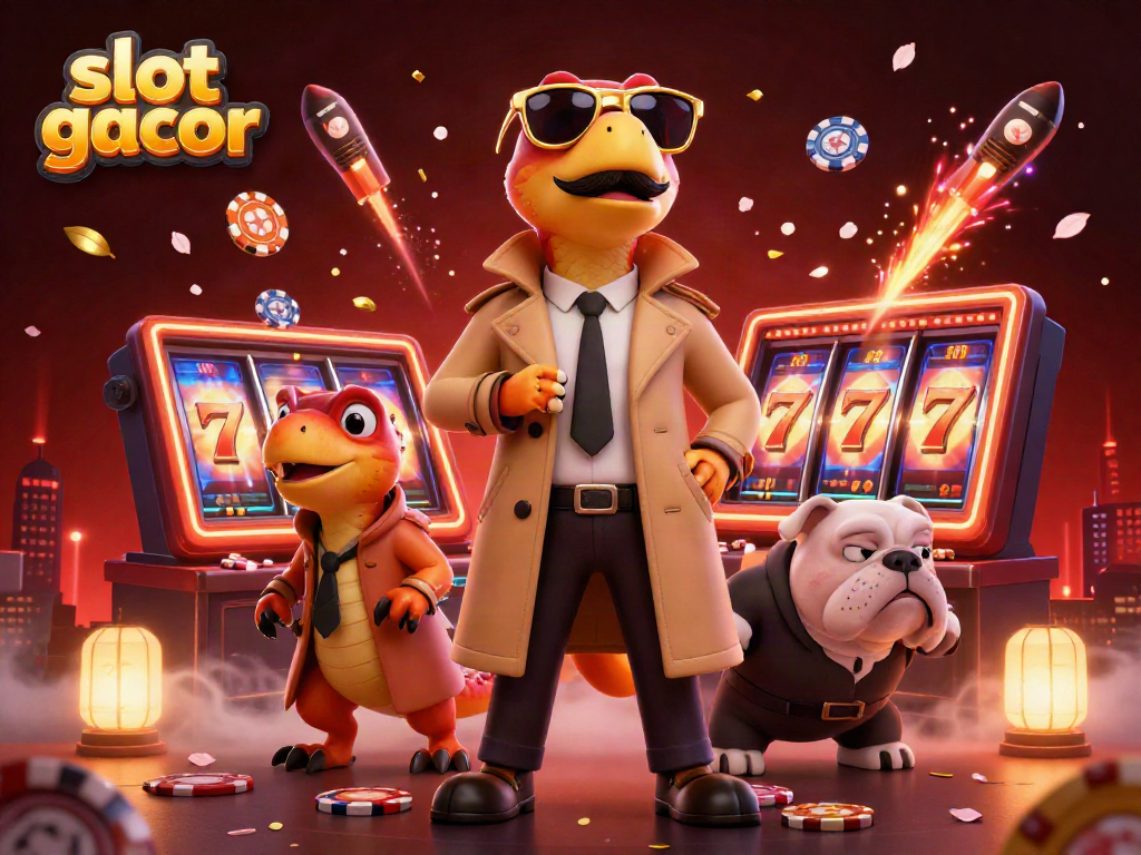 Pengalaman bermain slot gacor dengan ilustrasi raptor 3D lucu yang kreatif dan detail di kasino.
