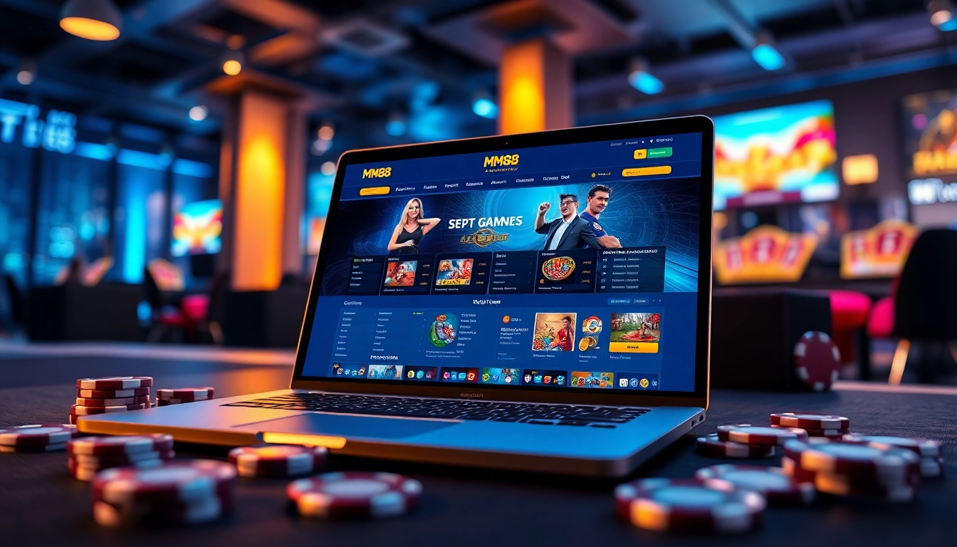 MM88 online gambling platform showcasing sports betting and casino games in a luxurious, user-friendly interface.