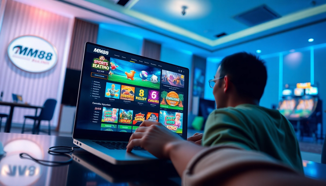 Exciting MM88 online gaming interface showcasing sports betting and casino games.