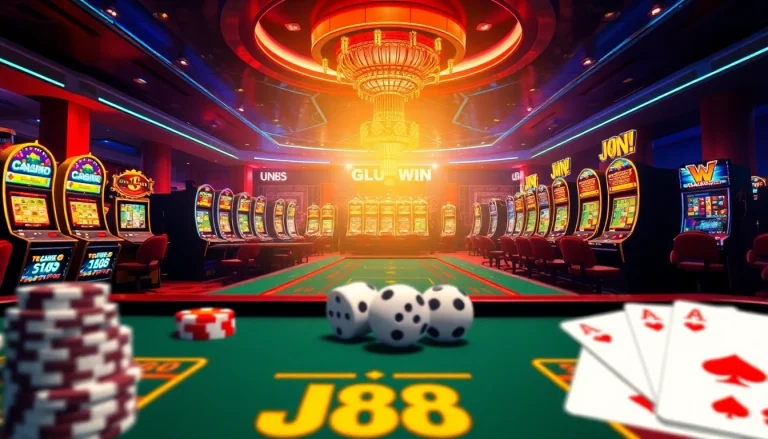 Experience the excitement of Jun88 casino gaming with vibrant tables and slots.