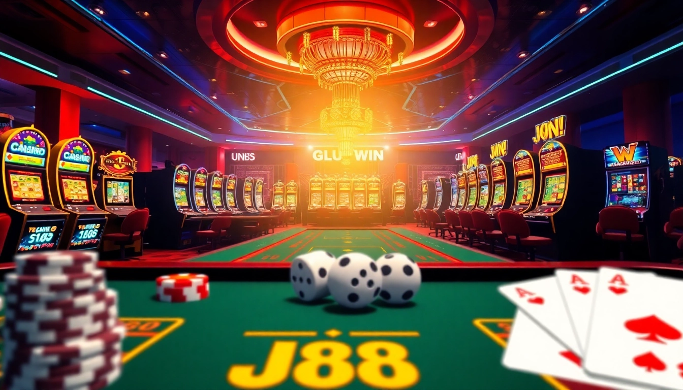 Experience the excitement of Jun88 casino gaming with vibrant tables and slots.
