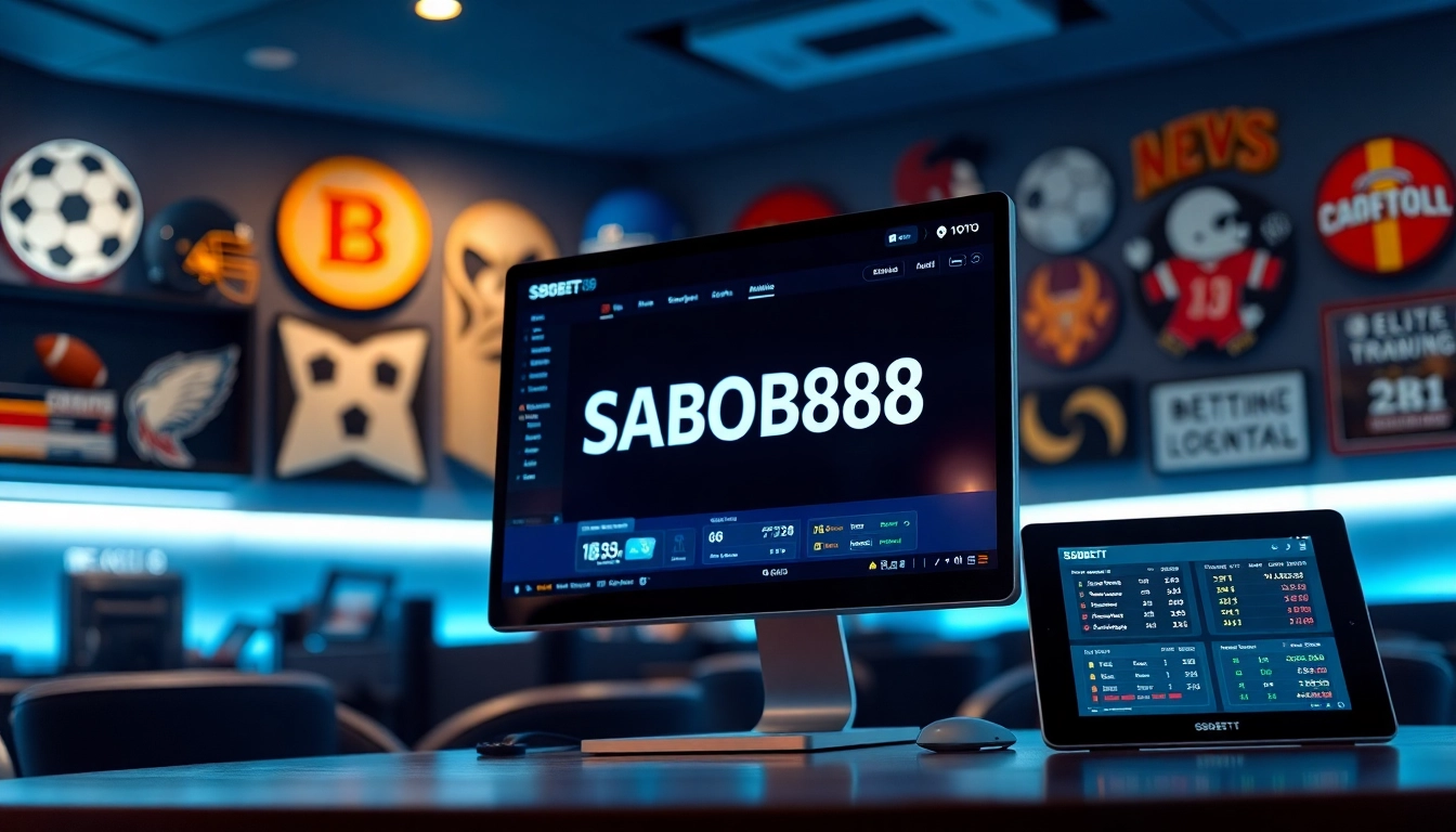 Menampilkan SBOBET88 dengan antarmuka digital taruhan dalam suasana modern yang menarik.