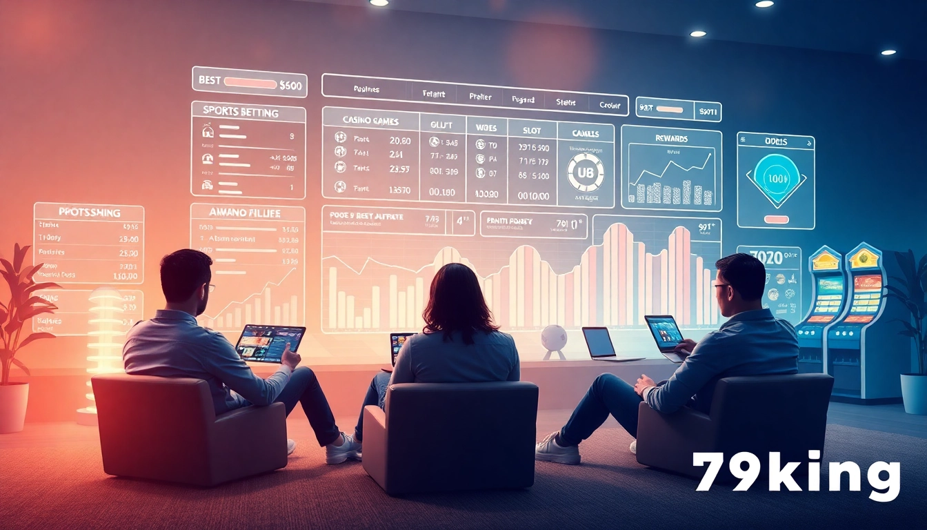 Spannende Benutzeroberfläche der Online-Wettplattform 79king mit Spielern in verschiedenen Spielkategorien.