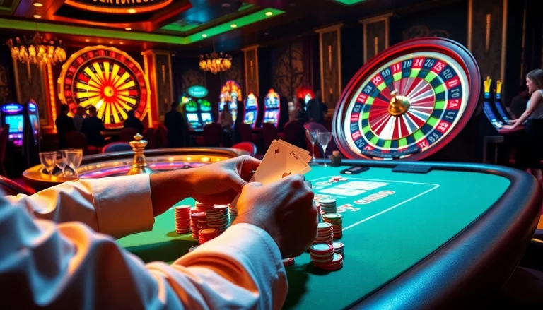Experience the thrill of gambling with vibrant poker chips and a roulette wheel at https://king888.black/.