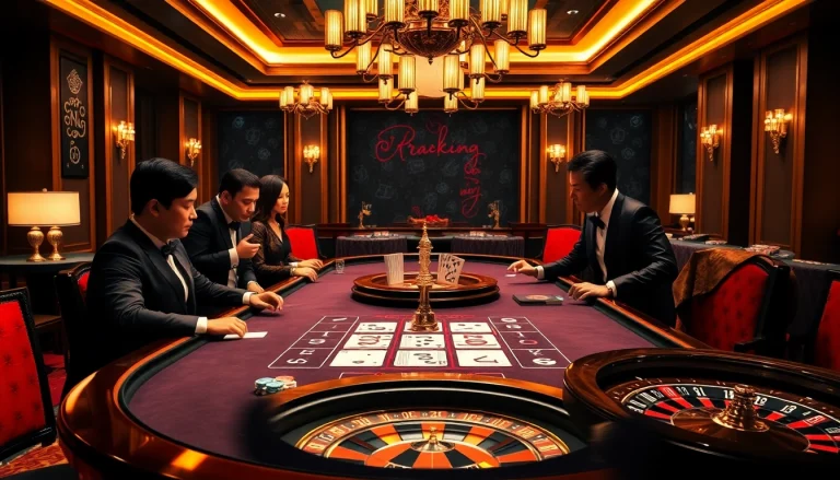 Kuwin homepage features an exciting Baccarat game with professional players and elegant decor.
