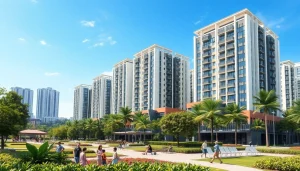 Visualize the Tampines St 95 EC development with modern complexes, greenery, and vibrant community scenes.