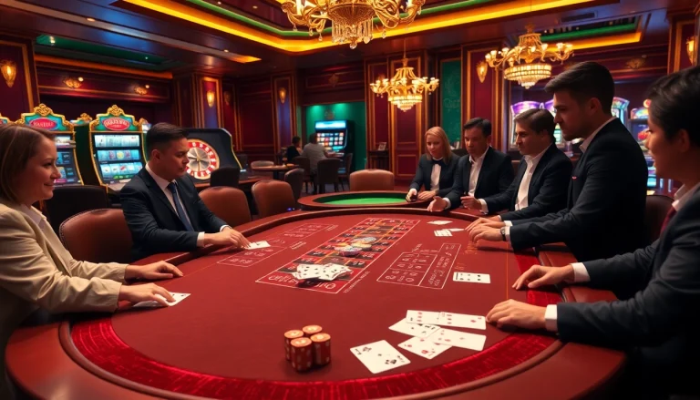 Experience luxury gaming at https://shbetb0.com/ with professional gamblers at a stunning casino table.
