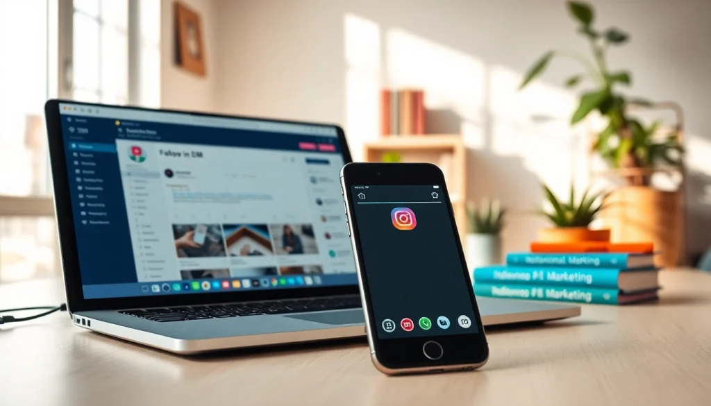 Engage new followers by utilizing follow in dm feature in an interactive workspace setting.