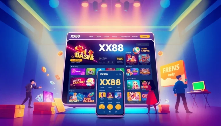 XX88 online gambling platform interface showing vibrant games and user engagement