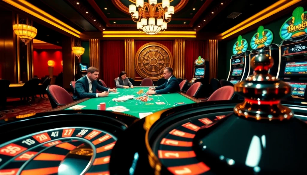 Players compete at a vibrant poker table, showcasing excitement for https://789win.associates/ casino games.