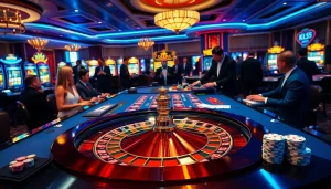 Bet on excitement at https://kk55.global/ with a luxurious roulette table and vibrant gaming atmosphere.