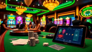 Pahala4d players enjoying luxury casino gaming with vibrant poker chips and roulette.