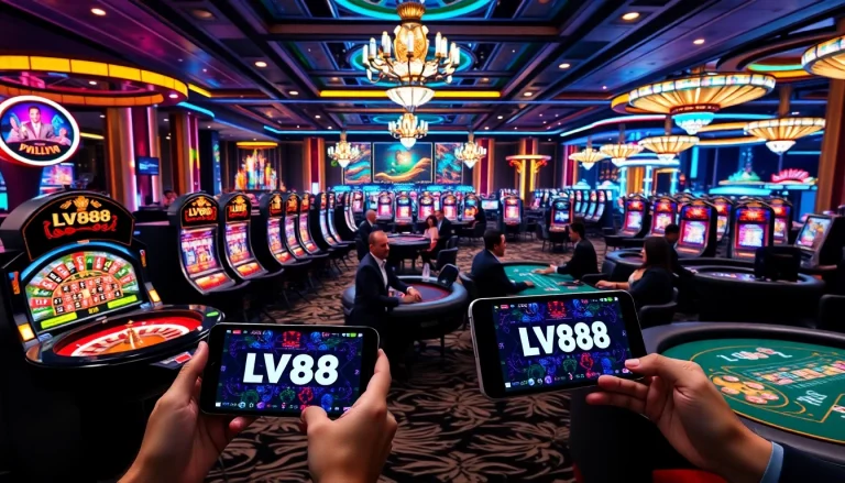 Experience the thrill of gameplay at https://lv88seo.com/ with animated slot machines and engaged players.