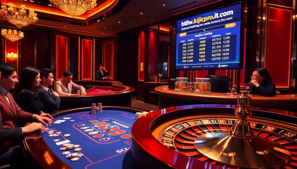 Engaged players enjoy a poker game at a luxurious casino featuring https://kjcpro.it.com/ integrated technology.